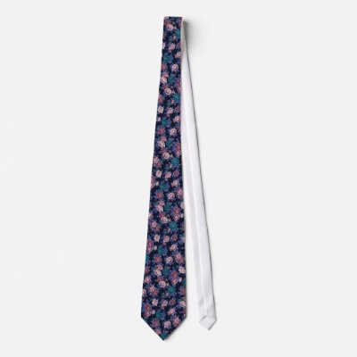 Vintage Flowers on Navy Blue