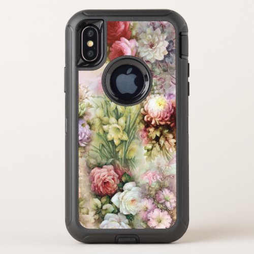 Vintage Flowers OtterBox Defender iPhone XS Case