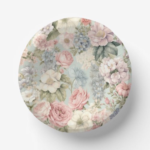 Vintage Flowers Paper Bowl