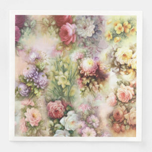 Vintage Flowers Paper Dinner Napkins