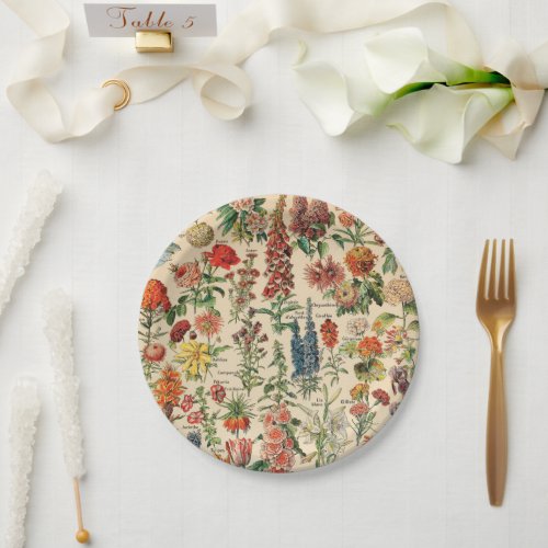 Vintage Flowers  Paper Plates