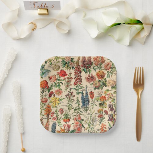 Vintage Flowers  Paper Plates