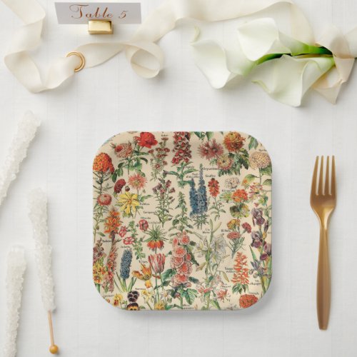 Vintage Flowers  Paper Plates