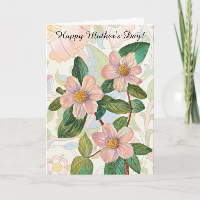 Vintage Flowers Pattern Mother's Day Card (Front)