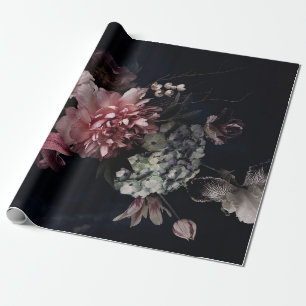 Vintage flowers. Peonies, tulips, lily, hydrangea  Wrapping Paper