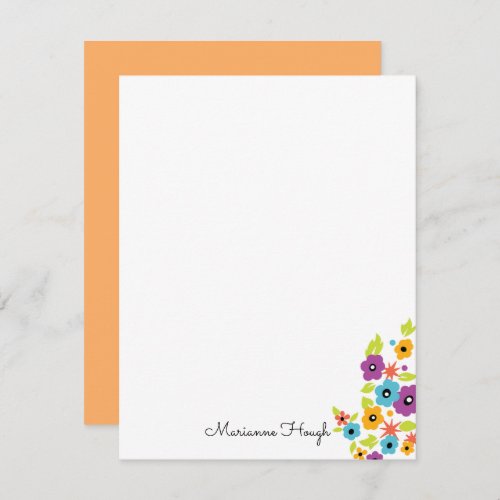 Vintage Flowers Personal Stationery Note Card