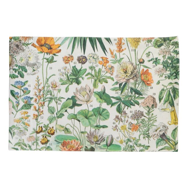 Vintage Flowers Pillow Case (Back)