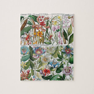 Vintage Flowers Pink Nature Unique Fun Art Jigsaw Puzzle