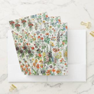 Vintage Flowers Pocket Folder