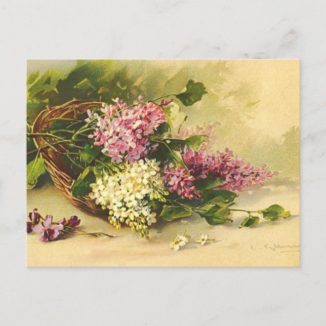 Vintage Flowers Postcard (Front)
