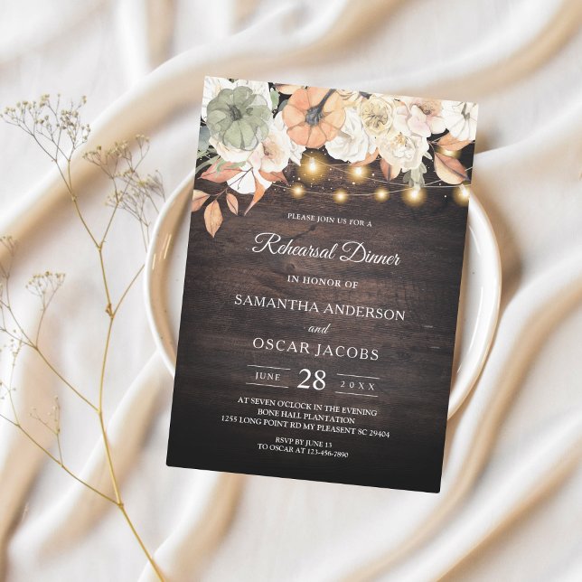 Vintage Flowers & Pumpkin Autumn  Invitation (Creator Uploaded)