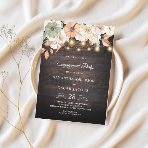 Vintage Flowers  Pumpkin Autumn  Invitation