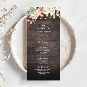 Vintage Flowers & Pumpkin Autumn  Menu