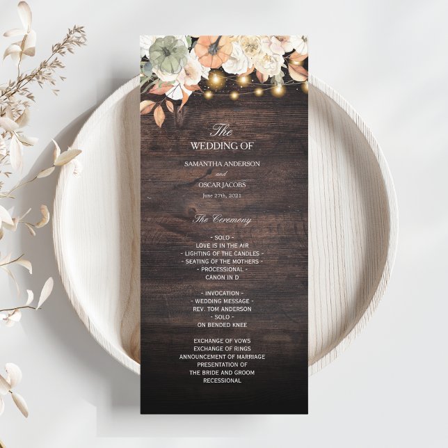 Vintage Flowers & Pumpkin Autumn  Menu (Creator Uploaded)