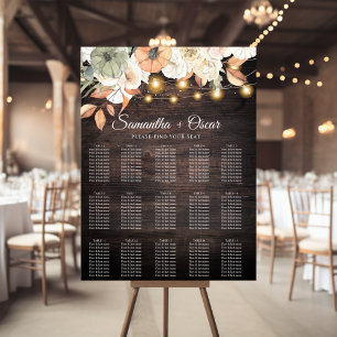 Vintage Flowers & Pumpkin Autumn Poster