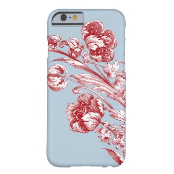 Vintage Flowers  Red  White And Blue Barely There Iphone 6 Case by JoyMerrymanStore at Zazzle