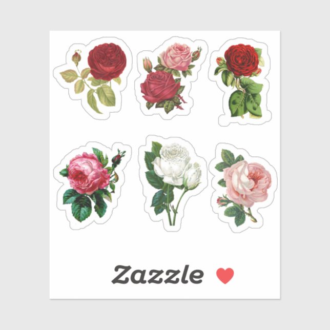 Vintage Flowers Roses Sticker (Sheet)