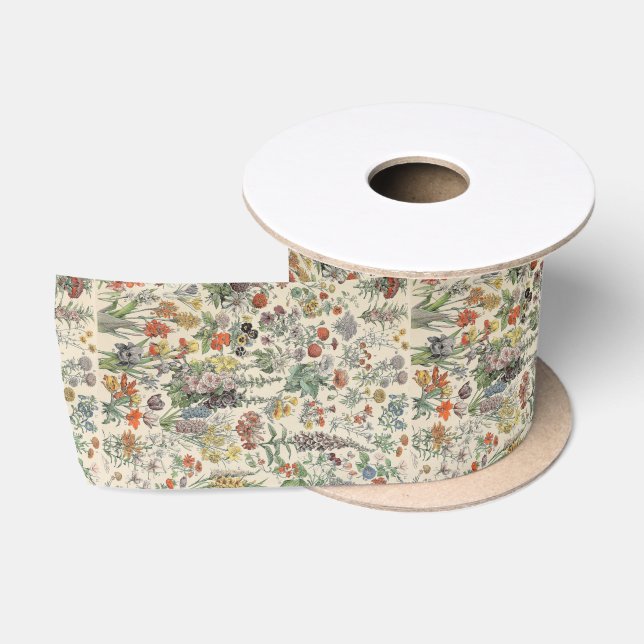 Vintage Flowers Satin Ribbon (Spool)