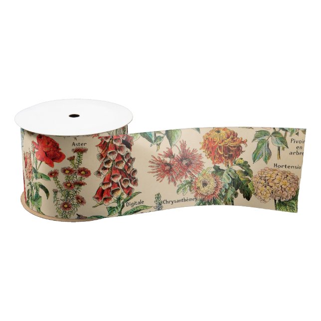 Vintage Flowers Satin Ribbon (Spool)