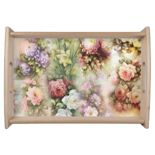 Vintage Flowers Serving Tray