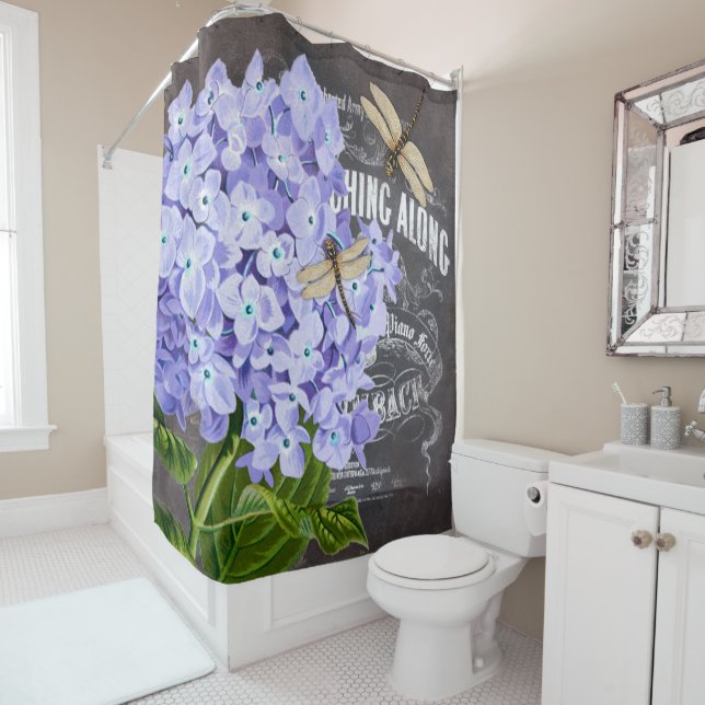 Vintage flowers shower curtain (In Situ)