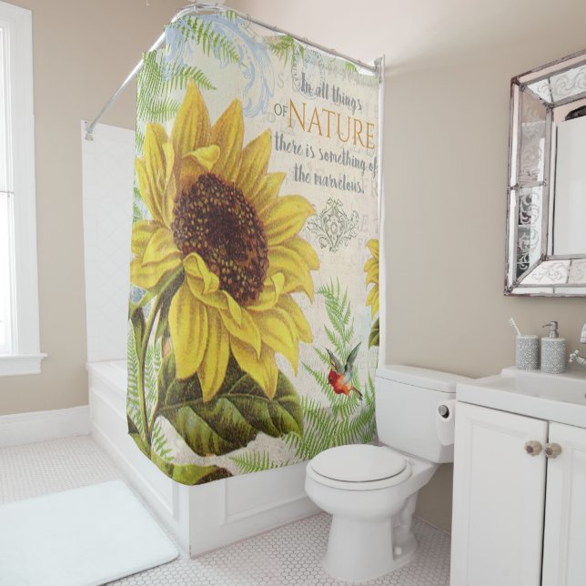 Vintage flowers shower curtain (In Situ)