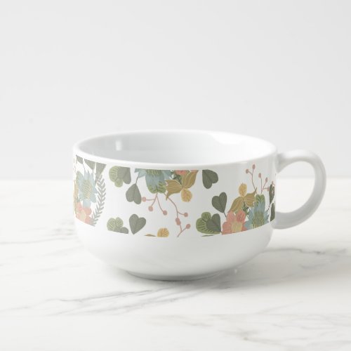 Vintage Flowers Soup Mug