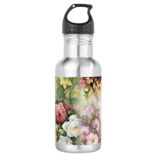 Vintage Flowers Stainless Steel Water Bottle