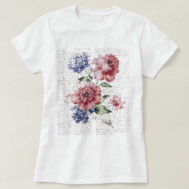 Vintage Flowers T-Shirt (Design Front)