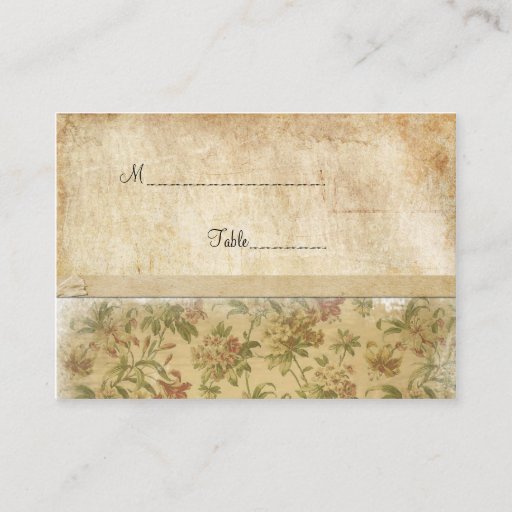 Customizable Vintage Flowers Table Place Card Business Card Template