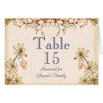 Vintage Flowers Table Seating Name Card by Lasting__Impressions at Zazzle