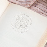 Vintage Flowers This Book Belongs To Round Book Embosser<br><div class="desc">A beautiful embosser design featuring a floral bouquet illustration, vintage typography, and a classic layout. The old-fashioned serif typography curves around the flowers to create a round frame. I love circular stamps because they don't have to be aligned perfectly to look good, they can be rotated or off-center and still...</div>