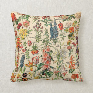 Vintage Flowers Throw Pillow