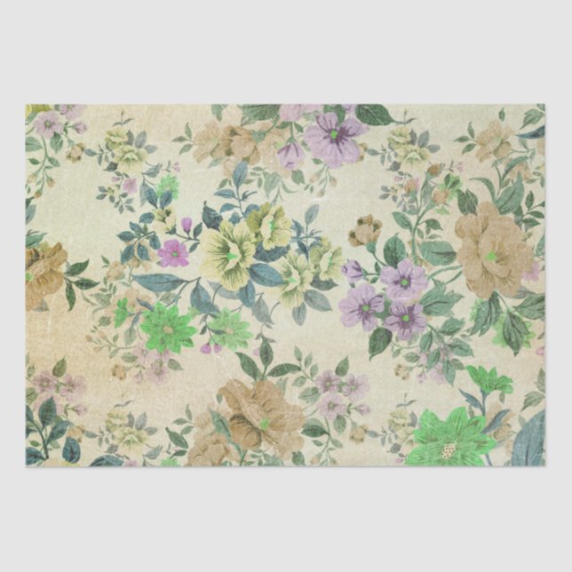 Vintage Flowers Tissue Paper (Front)