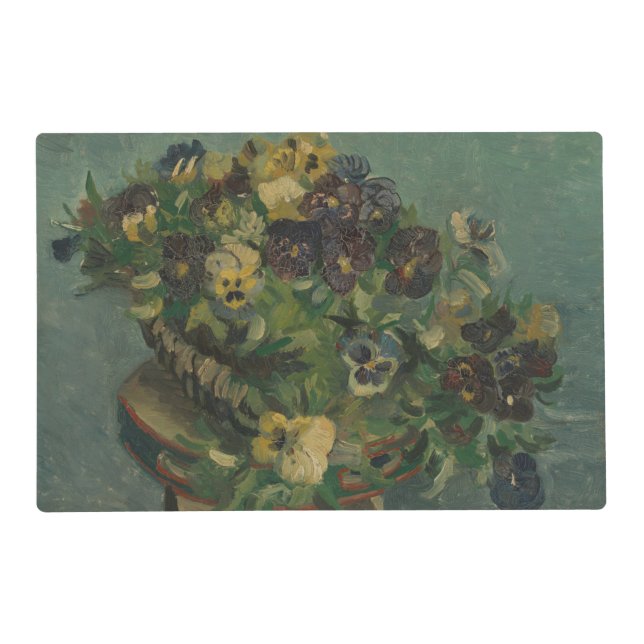 Vintage Flowers Van Gogh Basket of Pansies Placemat (Front)