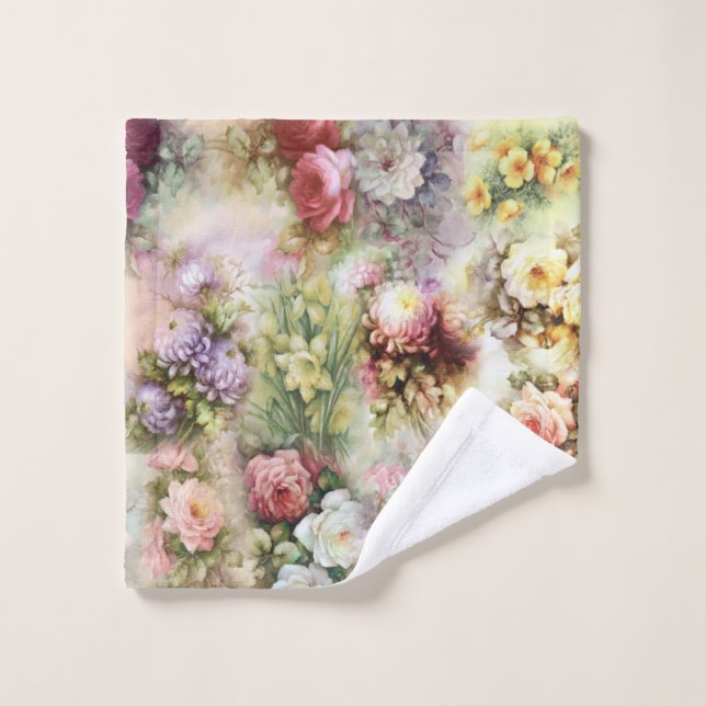 Vintage Flowers Wash Cloth (Wash Cloth)