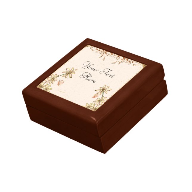 Vintage Flowers Wedding Keepsake Box (Side)