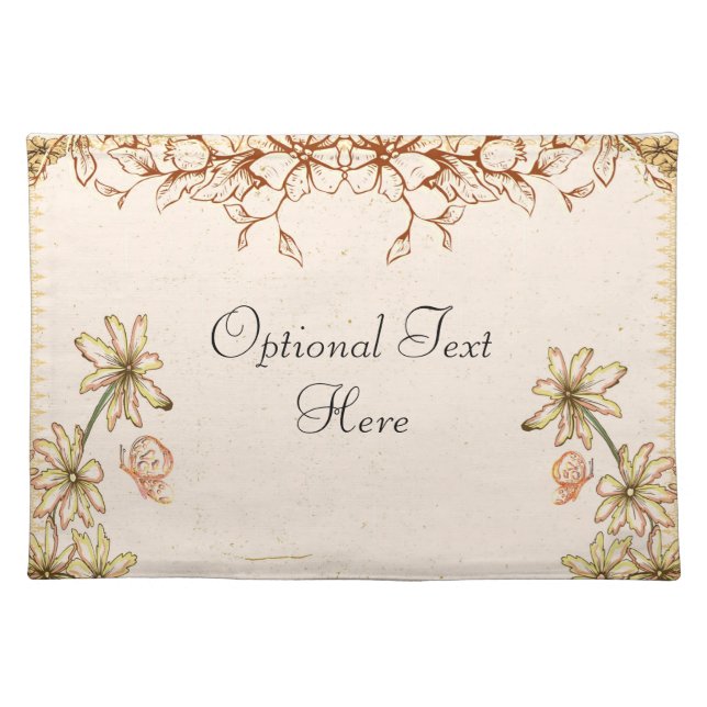 Vintage Flowers Wedding Placemat (Front)