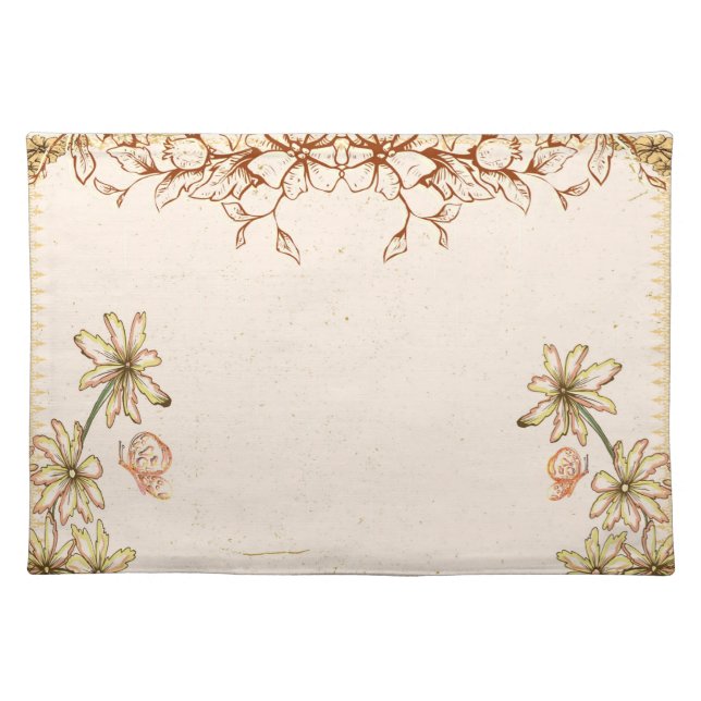 Vintage Flowers Wedding Placemat (Front)
