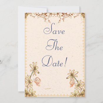 Vintage Flowers Wedding  Save The Date Invitation by Lasting__Impressions at Zazzle