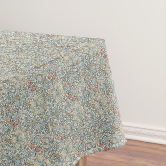 Vintage Flowers William Morris Floral Pattern Tablecloth (In Situ)