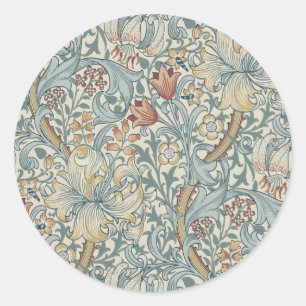 Vintage Flowers William Morris Golden Lily Classic Round Sticker