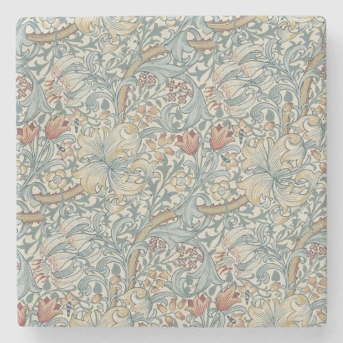 Vintage Flowers William Morris Golden Lily    Stone Coaster