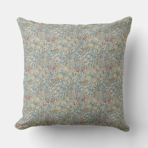 Vintage Flowers William Morris Golden Lily Throw Pillow