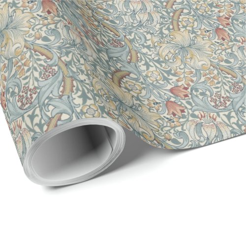 Vintage Flowers William Morris Golden Lily      Wrapping Paper