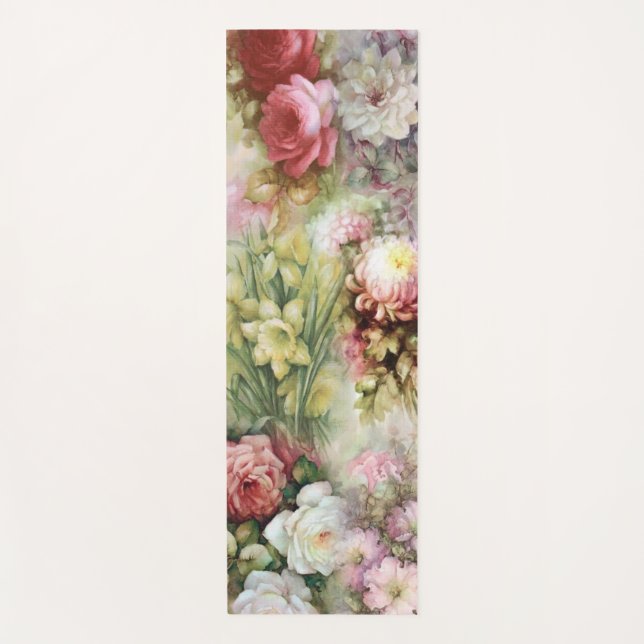 Vintage Flowers Yoga Mat (Front)