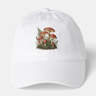 Vintage Fly Agaric Mushroom Illustration Hat