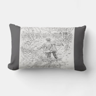 "Vintage Fly Fisherman" Lumbar Pillow