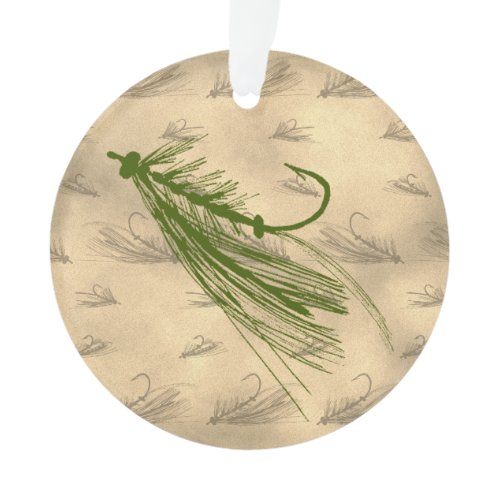 Vintage Fly Fishing Art Ornament