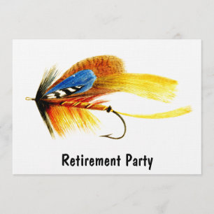 Vintage fly fishing lure invitation